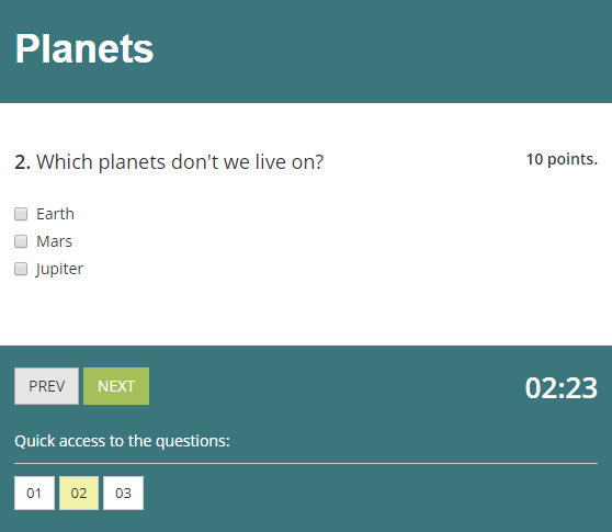 Preview the online test you just made