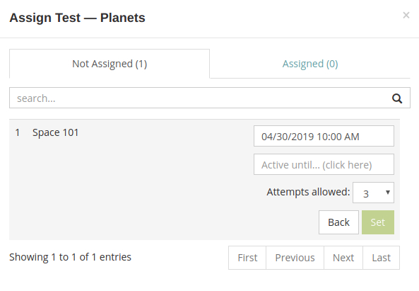 Web based exam software schedule