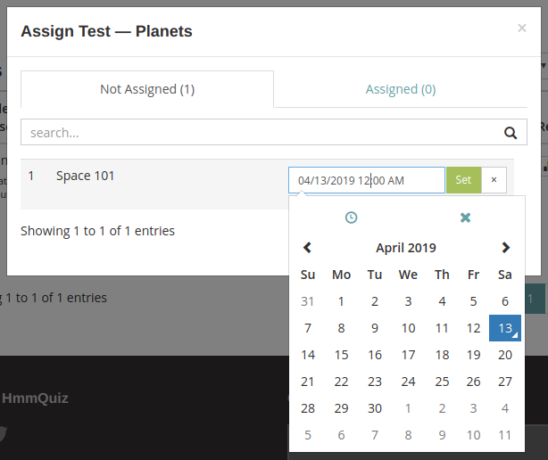 Online test schedule - auto start mode