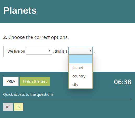 Multiple choice questions can be used in a multiple choice test