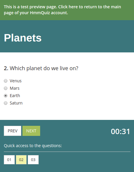 Preview your online exam in HmmQuiz