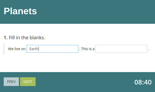 Create a fill in the blank quiz online