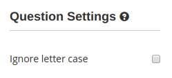 The "Ignore letter case" option for fill in the blank questions in the online exam creator HmmQuiz