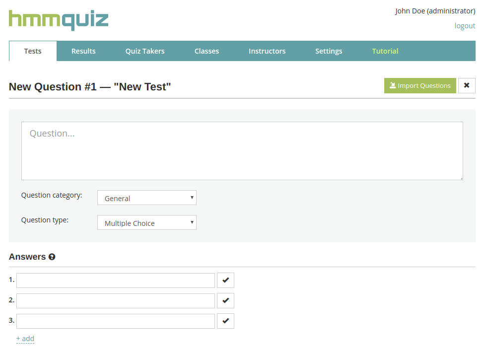Manage questions in your online tests