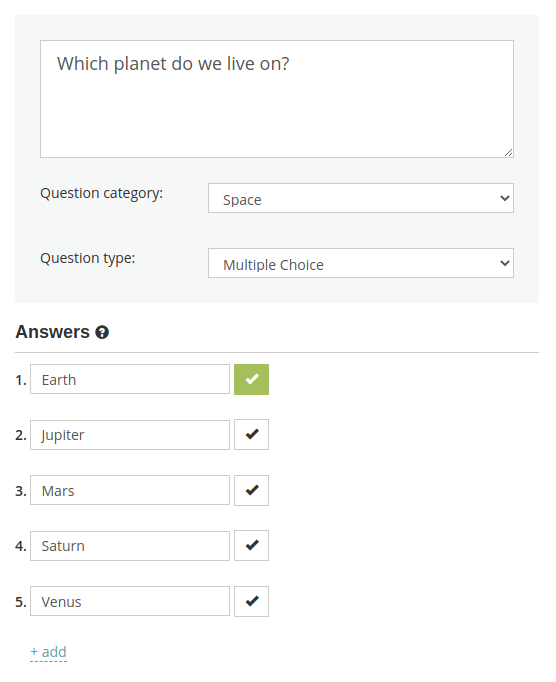 Create a multiple choice test with HmmQuiz