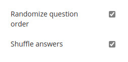 Shuffle questions and answers in online multiple choice test