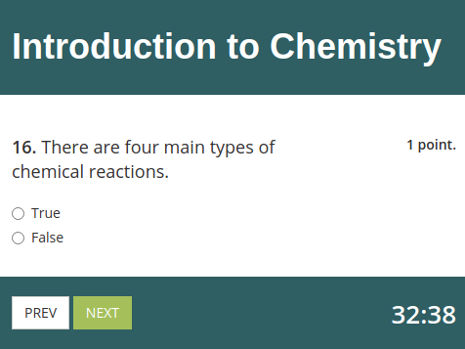 Computerized quiz about chemistry
