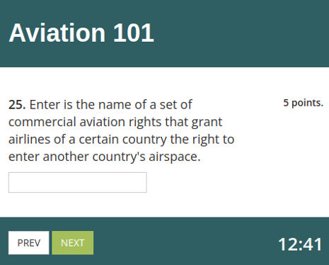 Computer-based test about aviation